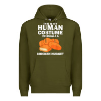 Army Green funny chicken nugget costume for kids fashion nugget foodie t shirt Premium Hoodie - linhVisuals