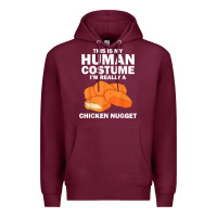 Burgundy funny chicken nugget costume for kids fashion nugget foodie t shirt Premium Hoodie - linhVisuals