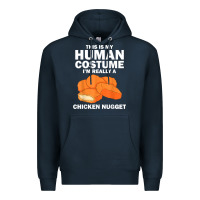 Navy funny chicken nugget costume for kids fashion nugget foodie t shirt Premium Hoodie - linhVisuals