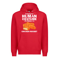 Red funny chicken nugget costume for kids fashion nugget foodie t shirt Premium Hoodie - linhVisuals