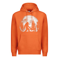 Carrot bigfoot in the forest hiding at night full moon trees nature t shirt Premium Hoodie - linhVisuals