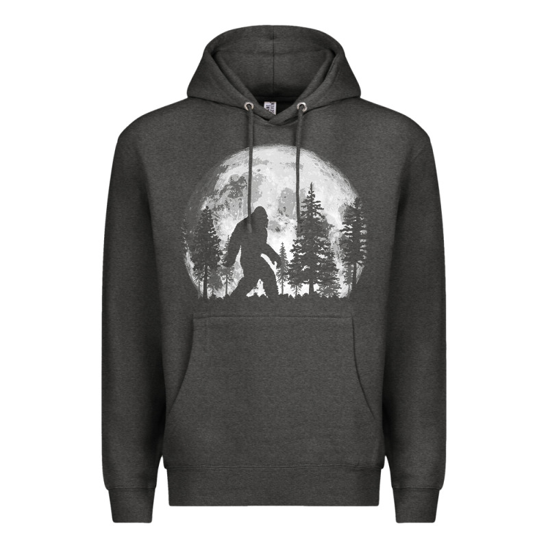 Bigfoot In The Forest Hiding At Night Full Moon Trees Nature T Shirt Premium Hoodie by linhVisuals | Teevron