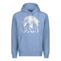 Colony Blue bigfoot in the forest hiding at night full moon trees nature t shirt Premium Hoodie - linhVisuals
