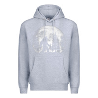 Heather Grey bigfoot in the forest hiding at night full moon trees nature t shirt Premium Hoodie - linhVisuals