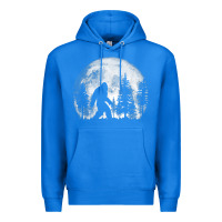 True Royal bigfoot in the forest hiding at night full moon trees nature t shirt Premium Hoodie - linhVisuals