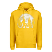 Lemon bigfoot in the forest hiding at night full moon trees nature t shirt Premium Hoodie - linhVisuals