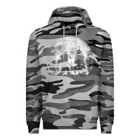 Slate Camo bigfoot in the forest hiding at night full moon trees nature t shirt Premium Hoodie - linhVisuals