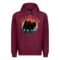 Burgundy mothman live laugh lurk Premium Hoodie - linhVisuals