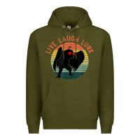 Army Green mothman live laugh lurk Premium Hoodie - linhVisuals