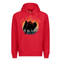 Red mothman live laugh lurk Premium Hoodie - linhVisuals