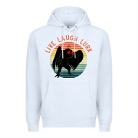 White mothman live laugh lurk Premium Hoodie - linhVisuals