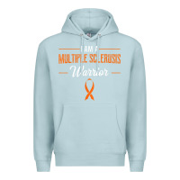 Blue Mist multiple sclerosis warrior autoimmune disease orange ribbon Premium Hoodie - linhVisuals