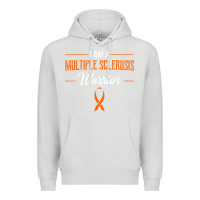 Dove Grey multiple sclerosis warrior autoimmune disease orange ribbon Premium Hoodie - linhVisuals