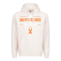 Pale Pink multiple sclerosis warrior autoimmune disease orange ribbon Premium Hoodie - linhVisuals