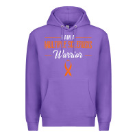 Purple multiple sclerosis warrior autoimmune disease orange ribbon Premium Hoodie - linhVisuals