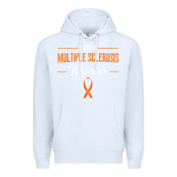 White multiple sclerosis warrior autoimmune disease orange ribbon Premium Hoodie - linhVisuals