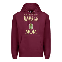 Burgundy my favorite marine calls me mom Premium Hoodie - linhVisuals