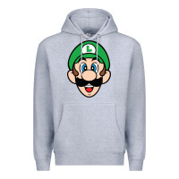 Heather Grey luigi Premium Hoodie - linhVisuals