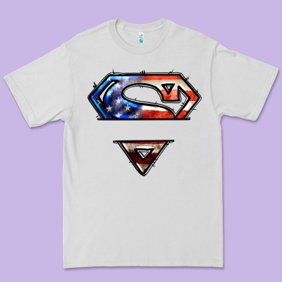 Super American Flag Logo Premium Tee Designed By Lillyallendesigns