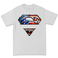 Dove Grey super american flag logo Premium Tee - LillyAllenDesigns