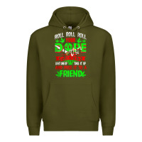 Army Green funny weed pot lover roll joint friend smoking marijuana tank top Premium Hoodie - linhVisuals