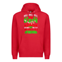 Red funny weed pot lover roll joint friend smoking marijuana tank top Premium Hoodie - linhVisuals