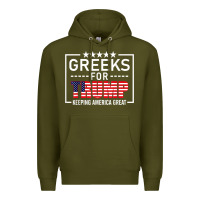 Army Green greeks for trump conservative gift trump 2020 re election t shirt Premium Hoodie - linhVisuals