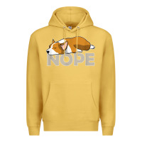 Antique Gold nope lazy corgi Premium Hoodie - linhVisuals