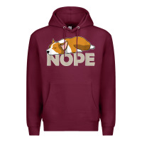 Burgundy nope lazy corgi Premium Hoodie - linhVisuals