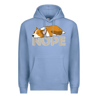 Colony Blue nope lazy corgi Premium Hoodie - linhVisuals