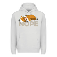 Dove Grey nope lazy corgi Premium Hoodie - linhVisuals