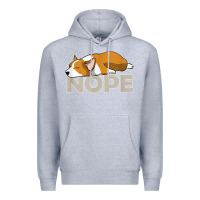 Heather Grey nope lazy corgi Premium Hoodie - linhVisuals