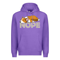 Purple nope lazy corgi Premium Hoodie - linhVisuals