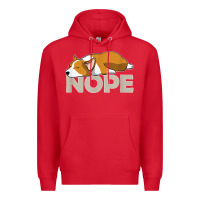 Red nope lazy corgi Premium Hoodie - linhVisuals