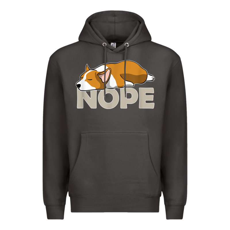 Nope Lazy Corgi Premium Hoodie by linhVisuals | Teevron