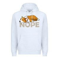 White nope lazy corgi Premium Hoodie - linhVisuals