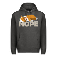 Charcoal Heather nope lazy corgi Premium Hoodie - linhVisuals
