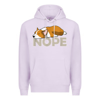 Lilac nope lazy corgi Premium Hoodie - linhVisuals