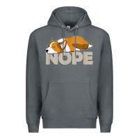 Rock nope lazy corgi Premium Hoodie - linhVisuals