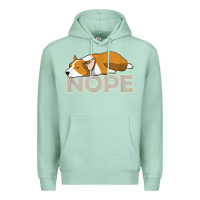 Seafoam nope lazy corgi Premium Hoodie - linhVisuals