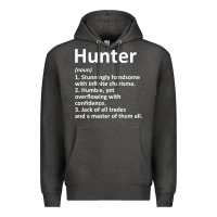 Charcoal Heather hunter definition personalized name funny birthday gift idea t shirt Premium Hoodie - linhVisuals