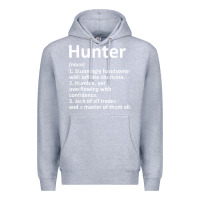 Heather Grey hunter definition personalized name funny birthday gift idea t shirt Premium Hoodie - linhVisuals