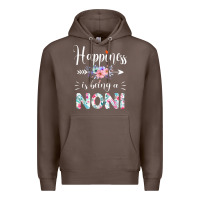 Coffee happiness is being a noni ever women floral decor Premium Hoodie - linhVisuals