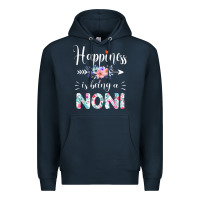 Navy happiness is being a noni ever women floral decor Premium Hoodie - linhVisuals