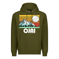 Army Green ojai california mountains & sun retro 80s graphic Premium Hoodie - linhVisuals