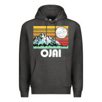 Charcoal Heather ojai california mountains & sun retro 80s graphic Premium Hoodie - linhVisuals