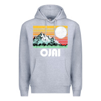 Heather Grey ojai california mountains & sun retro 80s graphic Premium Hoodie - linhVisuals