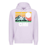 Lilac ojai california mountains & sun retro 80s graphic Premium Hoodie - linhVisuals