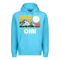 Ocean Blue ojai california mountains & sun retro 80s graphic Premium Hoodie - linhVisuals