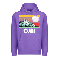 Purple ojai california mountains & sun retro 80s graphic Premium Hoodie - linhVisuals